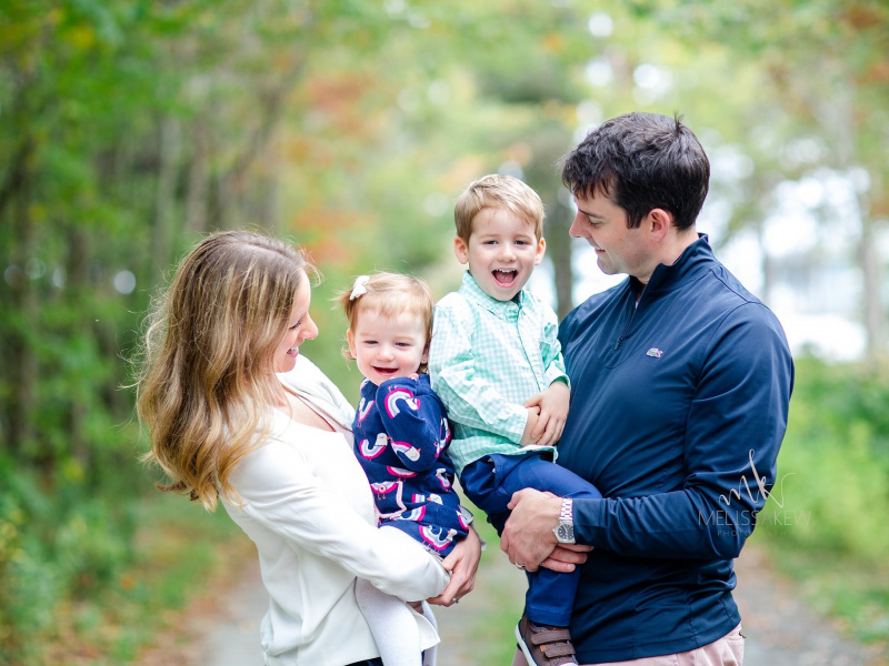 Melanie McIvor, a Hubbards Streetscape committee member, is smiling at son and daughter with husband.